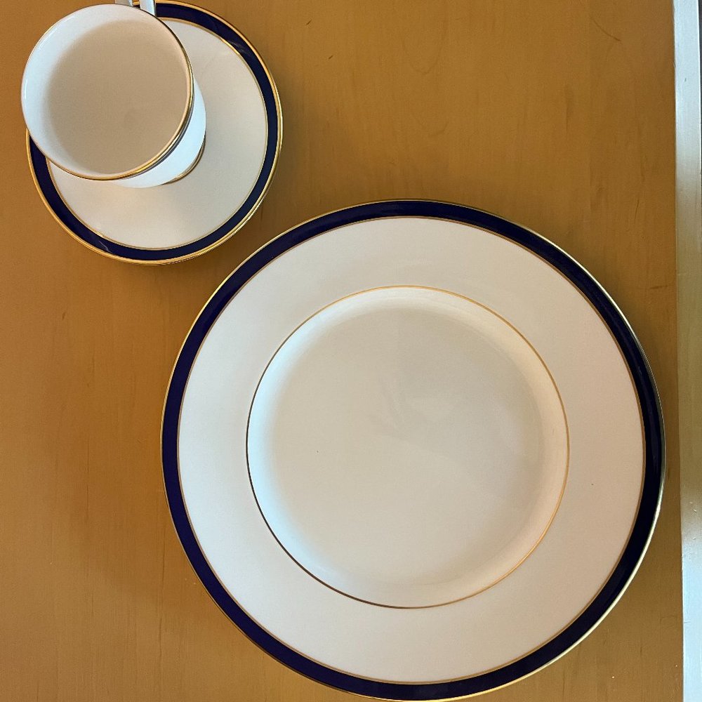 Lenox Federal Cobalt Fine Bone China 3 Piece Set Classics Collection - Preowned
